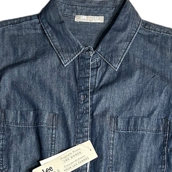 Jean shirt, Blue denim shirt  LEE Riders, NWT!western,cotton XL,festival,outdoor - Picture 14 of 15